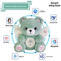Peluche Intelligente IA pour Enfants, Interaction Vocale Interactive, Compagnon de Dialogue pour Bébé, Doudou Apaisant, Ours Ailé des Rêves