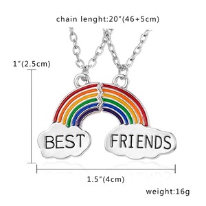 Alla moda Cuciture di Amicizia Della Collana Arcobaleno Collana Del Pendente per Le Donne Migliori amici - Product Image 2