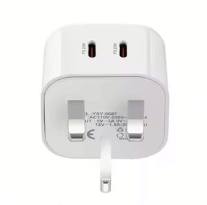 PD Charger Block UK Socket Dual Type C Charger 20W 40W Phone Charger <b>USB</b>-C Power Adapter for Mobile Phone - Product Image 1
