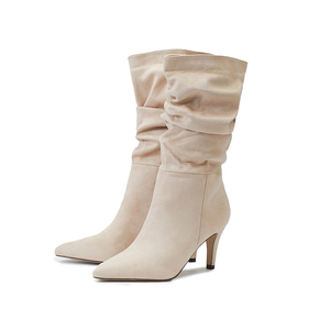 Chaussures de créateur à bout pointu et talon chaton, botines femme en daim, bottes mi-hautes d'hiver pour femmes - Product Image 2