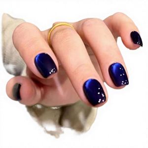 Uñas Postizas para Manicura y Pedicura, Cubierta Completa, Cuadradas, en Caja, 100 Piezas, Cortas, Diseño Cielo Estrellado, Transparentes, Blanco Porcelana, ABS - Product Image 2