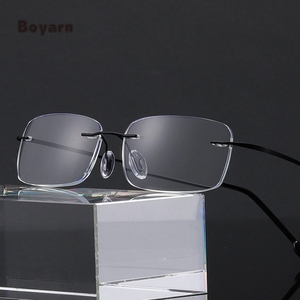 Boyarn, buena calidad, monturas sin montura, aleación <span class=keywords><strong>de</strong></span> titanio, presbicia, bloqueo <span class=keywords><strong>de</strong></span> luz azul, <span class=keywords><strong>gafas</strong></span> <span class=keywords><strong>de</strong></span> lectura para hombres - Product Image 4