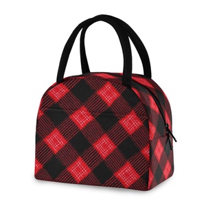 Hawaiian Life Stylish <b>Lunch</b> <b>Bag</b> Custom Red Checked Design Insulation Thermal <b>Tote</b> Cooler <b>Lunch</b> <b>Bag</b> for Worker Women - Product Image 2