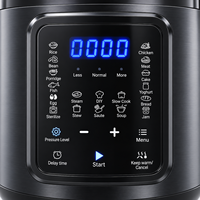 Panci Masak Multifungsi Pintar 6L 1000W, Slow Cooker, Peralatan Dapur Rumah Tangga, Panci Tekan Listrik Digital