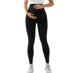 Pantalones de Yoga de cintura alta para mujer con ropa elástica para deportes Sin vergüenza <span class=keywords><strong>Leggings</strong></span> de soporte de línea para mujeres embarazadas - Product Image 1