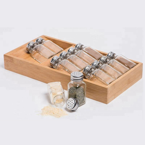 Bamboo Spice Rack in-Drawer Kitchen Cabinet Spice Storage Shelf Drawer Tray Organizer