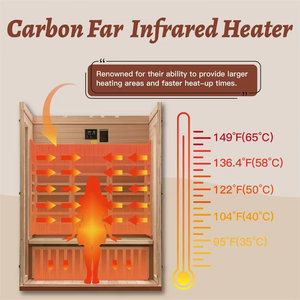 Sauna infrarouge en bois durable personnalisé pour la maison avec lumière multicolore pour 2-3 personnes <span class=keywords><strong>SPA</strong></span> à domicile - Product Image 2