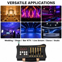 Controlador DMX Inalámbrico DMX512 de 54 Canales, Consola con Alcance de 500M y 4 Receptores de Batería para Iluminación LED de Escenario, Sonido Activo para Fiestas