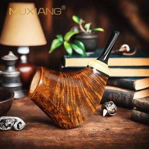 Muxiang Handmade Briarwood Pipe Short Spout Freestyle Tobacco Pipe For Men - Product Image 1