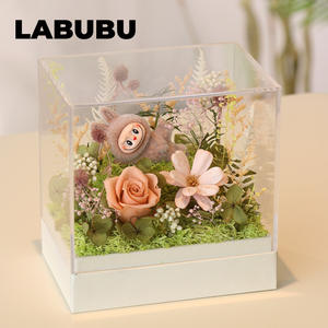 DIY <span class=keywords><strong>meng</strong></span> <span class=keywords><strong>Li</strong></span> ชื่อของเธอกล่องแสดงสินค้าวัสดุโยคะใสกันฝุ่นทำด้วยมือดอกไม้นิรันดร์สำหรับเป็นของขวัญวันวาเลนไทน์ - Product Image 4