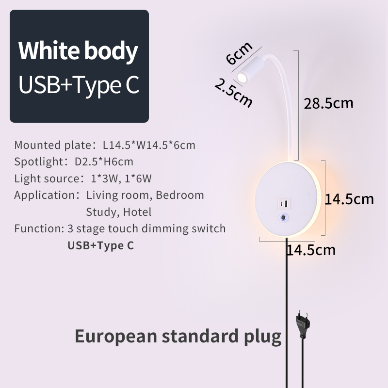 Bianco + USB + Type-C