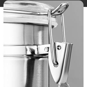 Conteneur de stockage hermétique en acier inoxydable de style coréen pour café, thé, céréales, cinq céréales, avec boucle visible, fraîcheur du tabac - Product Image 4