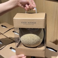 Boîte-cadeau Portable fenêtre transparente boîte de papier Kraft pour cantaloup pastèque ananas fruits boîtes d'emballage