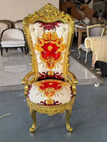 Nouveau Design Style Français Baroque Antique Bois Massif Sculpté À La Main Doré Noir Broderie Tissu Fauteuil Salon Canapé Simple