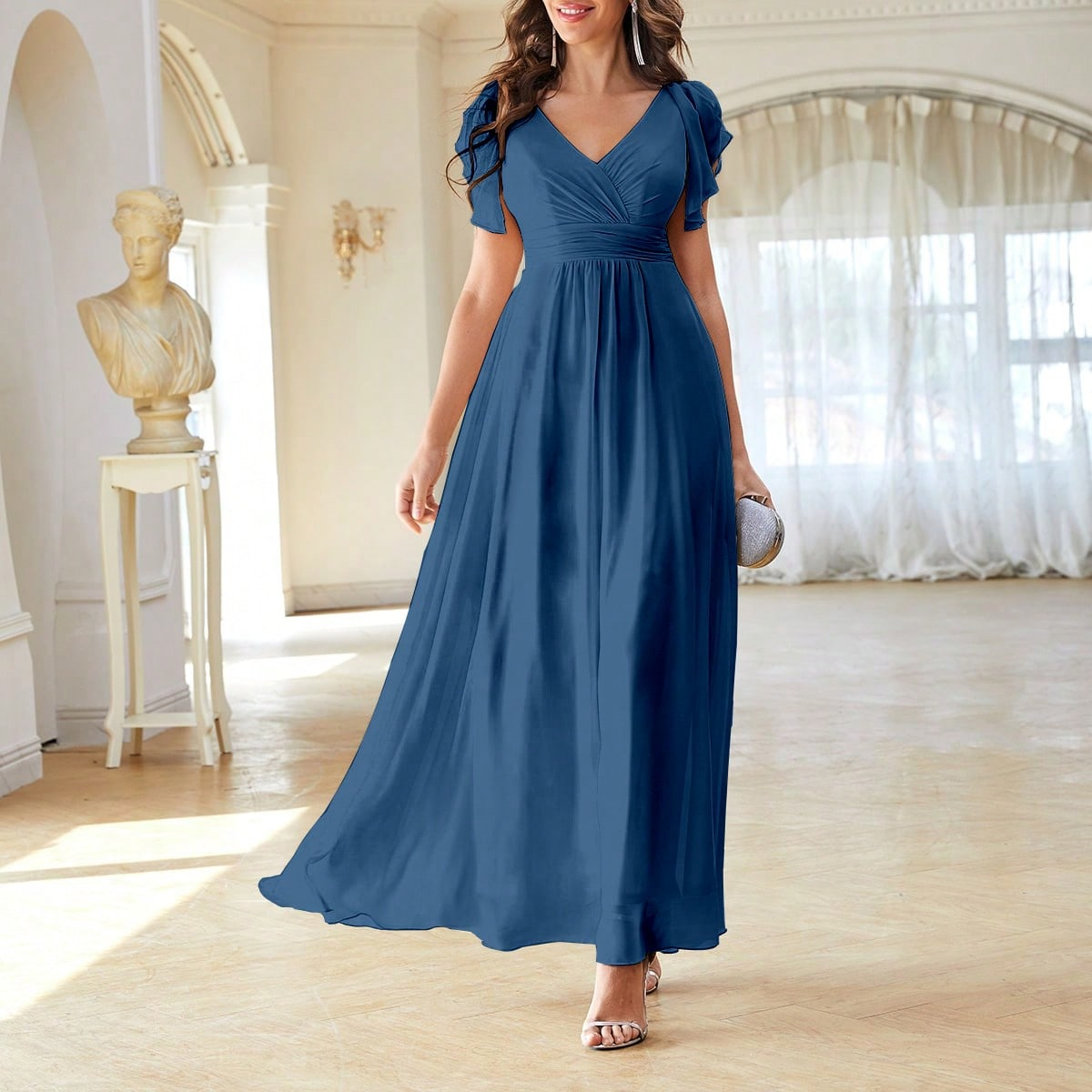 simple elegant dinner dress Stunning Women Evening Dress Burgundy A Line Criss Cross Lycra Spandex Formal Dinner Dresses main image 1