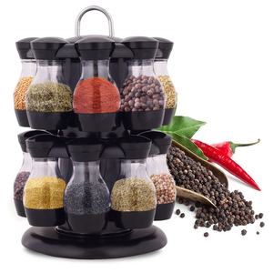 Cross-border 16 Bottles Double-layer Rotating Light Luxury Model CX3031/CX3032 Seasoning Rack <strong>Kitchen</strong> Spice Set Box Can <strong>Carousel</strong> - Product Image 2