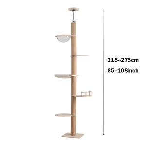 Moderner Kratz baum turm vom Boden bis zur Decke mit Sisal seil kratz baum Verstellbarer großer Katzen aktivität sbaum - Product Image 3