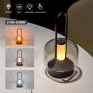 Lampe de bureau LED sans fil rechargeable en métal et acrylique, moderne et écologique, pour salon, chambre à coucher, chevet, lampe de table décorative - Product Image 3