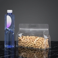 Sachet refermable en plastique transparent mat à 8 soudures latérales avec poignée portable réutilisable pour noix et snacks séchés