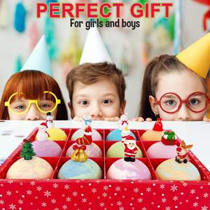 Ensemble cadeau <span class=keywords><strong>de</strong></span> bombes <span class=keywords><strong>de</strong></span> <span class=keywords><strong>bain</strong></span> effervescentes avec logo personnalisé, 12 pièces/boîte, bulles flottantes, bombes <span class=keywords><strong>de</strong></span> <span class=keywords><strong>bain</strong></span> <span class=keywords><strong>de</strong></span> Noë<span class=keywords><strong>l</strong></span> avec des jouets surprises à <span class=keywords><strong>l</strong></span>'intérieur - Product Image 2