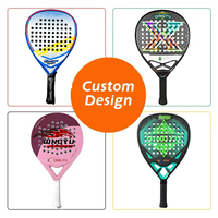 Raquette de Padel de Plage Personnalisée Légère et Portable en Fibre de Carbone Intégrale, Forme de Raquette de Tennis, Équilibrée pour le Contrôle, Idéale pour les Amateurs