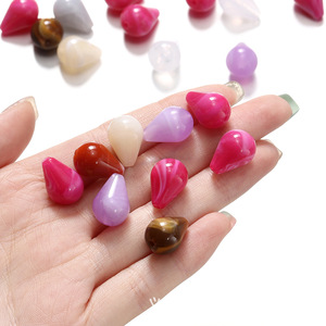 Acrylic Teardrop <b>Beads</b> Perforated For Jewelry Making Drop Shape Acrylic <b>Plastic</b> Lucite Material Oil Dripping Process - Product Image 2