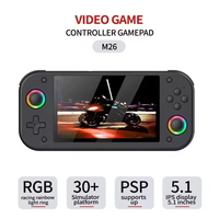 Console de jeu portable rétro M26 pour PSP N64 PS1, écran IPS 5,1 pouces, lecteur de jeux vidéo