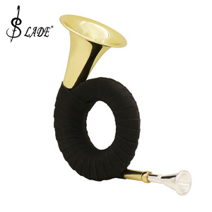 Atacado Grande Golden Hunting Horn French Horn com Flat Bb Key Latão Instrumentos de sopro - Product Image 1