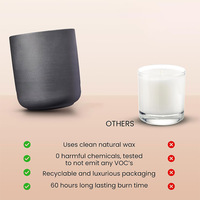 Bougie parfumée en cire de soja HUAMING, pot en céramique gris mat, aromathérapie de luxe, avec boîte cadeau personnalisée