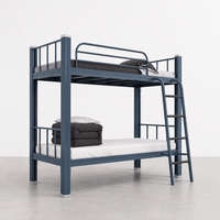 Lit superposé réglable en acier laminé à froid robuste et traditionnel - Écologique et pliable pour dortoir, école, appartement, chambre