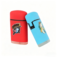 Briquet à gaz personnalisé avec logo, briquet coupe-vent pour fumer, briquet électronique, vente en gros, boîte de présentation en plastique moderne