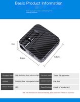 1 buah dengan Logo ABS serat karbon hitam HD nirkabel Sensor infra merah lampu selamat datang Aksesori lampu proyeksi pintu mobil pintar