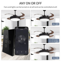 Commutateur de lampe de ventilateur de plafond intelligent Wifi Tuya avec commande vocale d'application à réglage de vitesse et intégration Alexa Google Home Zigbee Network