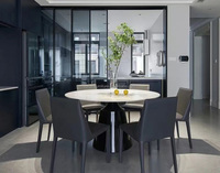 Designer Steinplatte Esstisch Runde Edelstahl Basis Luxus Plattenspieler Marmor Esstisch Set Esszimmer möbel