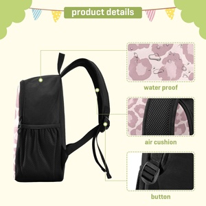 pink Leopard Print Customized <b>Lightweight</b> Simple Style Fashionable Casual Zipper Waterproof Polyester <b>Backpack</b> - Product Image 5
