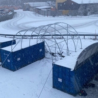 Auvent de conteneur à poutre unique C2020 avec paroi arrière en PVC imperméable, garage pour conteneur maritime, tente d'entrepôt portable