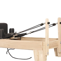 JOHOOFURNITURE Tempat Tidur Pilates Reformer Kayu Karet Dapat Disesuaikan Tahan Lama Peralatan Kebugaran Studio Pilates Grosir Langsung dari Pabrik