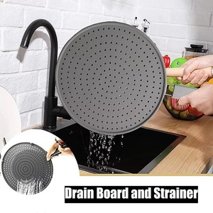 Écran anti-éclaboussures de cuisine en silicone avec poignée, résistant à la chaleur, protection contre les éclaboussures d'huile, couvercle de drainage, couvercle de poêle à frire - Product Image 4