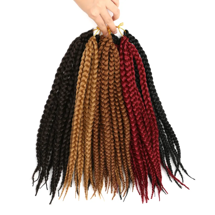Luo Xin si — extension synthétique pour cheveux, boîte pour tresses avec crochet, style sénégalais, 14 pouces