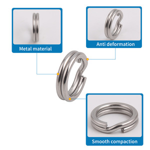 304 Stainless Steel Double-Layer Flattening <b>Rings</b> Lure Reinforced Fishing Accessories for Carp 50 Pieces/Bag - Product Image 4