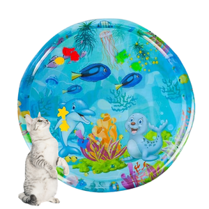 Tapete de juego de agua interactivo para gatos, tapete de juego con <span class=keywords><strong>Sensor</strong></span> de agua grueso para gatos, nuevo tapete de juego sensorial de agua con peces para jugar con mascotas - Product Image 4