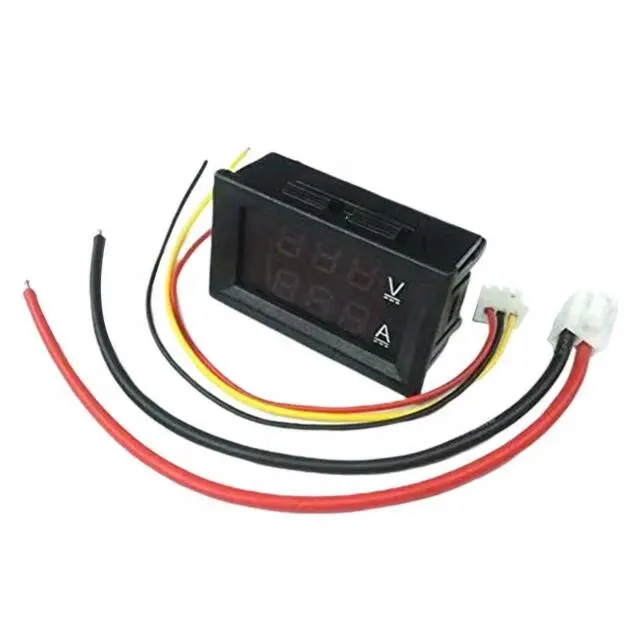 Voltímetro Digital 2 en 1 de DC0-100V y 10A, multímetro de 12V/24V, medidor de voltaje, Panel de doble pantalla