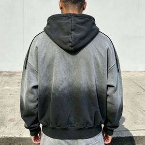 Men's Oversized <b>Vintage</b> Hooded Sweatshirt Sun Fade <b>French</b> Terry 100% Cotton Oversized Hoodies - Product Image 3