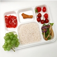 Vaisselle en plastique jetable Assiettes en papier de canne à sucre à 6 compartiments en amidon de maïs pour usage alimentaire