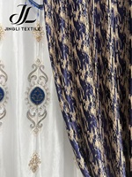 Ensemble de rideaux occultants épais en polyester à motif géométrique abstrait avec œillets, écologiques, isolants et insonorisants, vente en gros