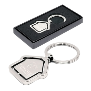 Llavero personalizado en forma de Casa de metal, promocional - Product Image 1