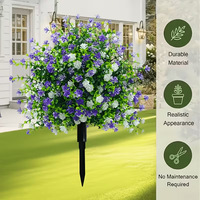 Bouquet d'eucalyptus artificiel transfrontalier en fleurs de thé, fait main, en plastique, plantes vertes à insérer dans le sol, style pastoral, pour mariage