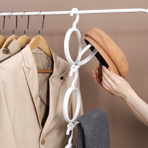 Multifunctional Plastic Hat <b>Storage</b> <b>Rack</b> Circular Combination Overlay Hook Scarf Bag Organizing <b>Rack</b> for Household - Product Image 5