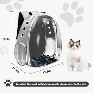Breathable Lightweight Oxford & Nylon Large Capacity Portable Transparent Cat and Dog Travel <b>Carrier</b> <b>Pet</b> Backpack - Product Image 1