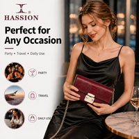 Sacs à main de créateurs de la marque Hassion, sacs à bandoulière en cuir véritable pour femmes, sacs de luxe, Bolso De Maquillaje Multifuncional Para Mujer